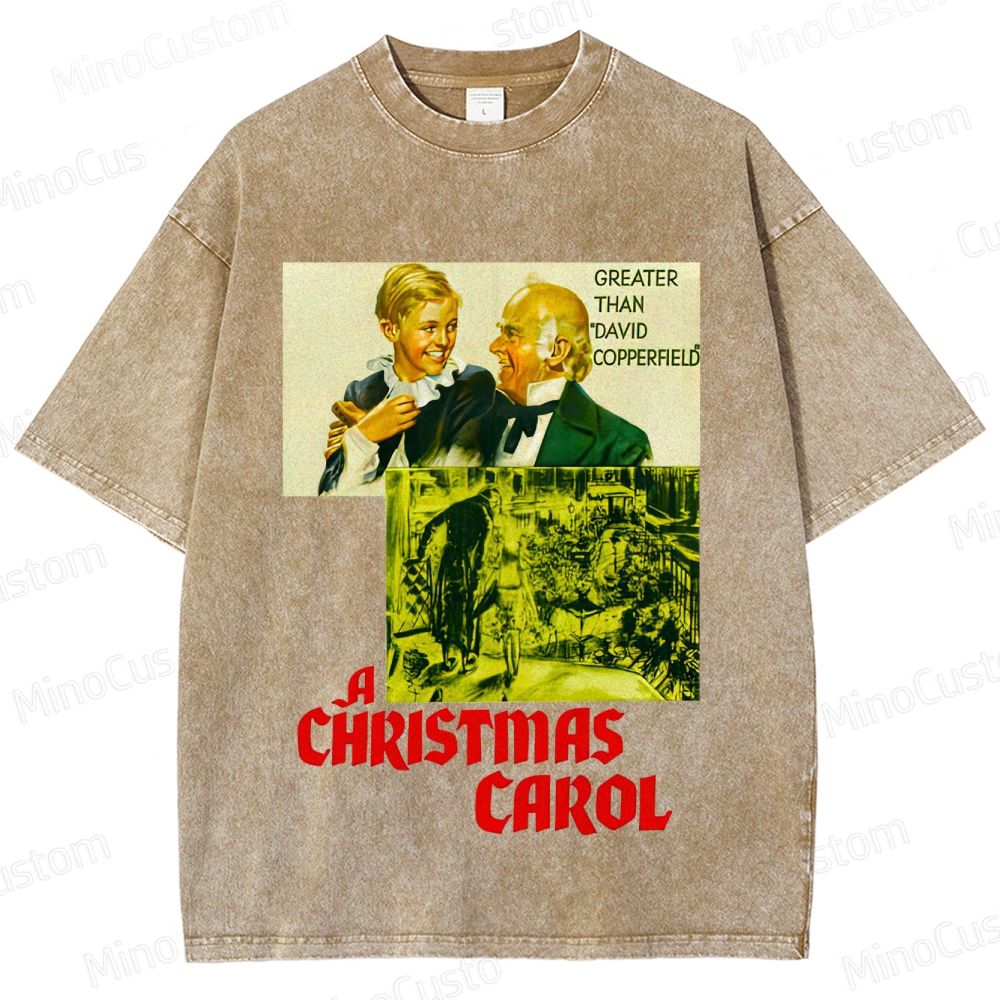 A Christmas Carol Retro Fantasy Drama Graphic Washed Vintage T-Shirt