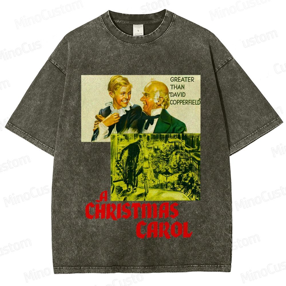 A Christmas Carol Retro Fantasy Drama Graphic Washed Vintage T-Shirt
