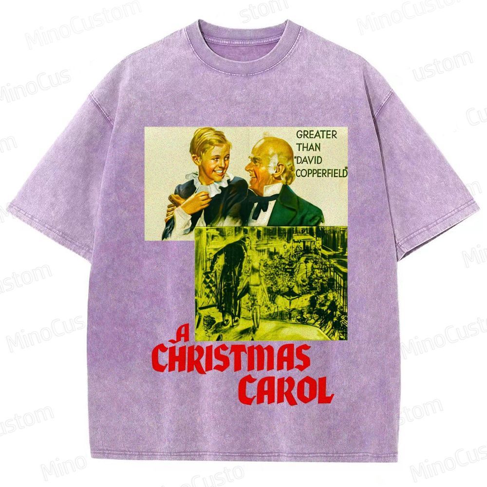 A Christmas Carol Retro Fantasy Drama Graphic Washed Vintage T-Shirt