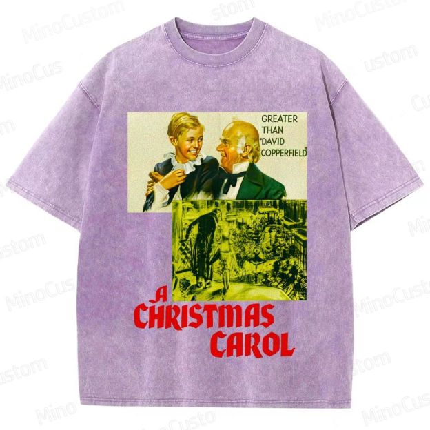 A Christmas Carol Retro Fantasy Drama Graphic Washed Vintage T-Shirt