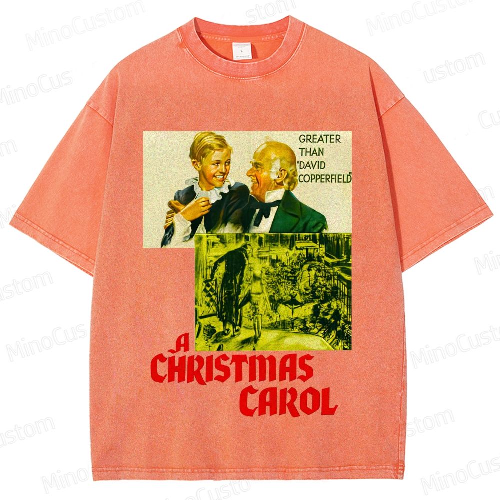 A Christmas Carol Retro Fantasy Drama Graphic Washed Vintage T-Shirt
