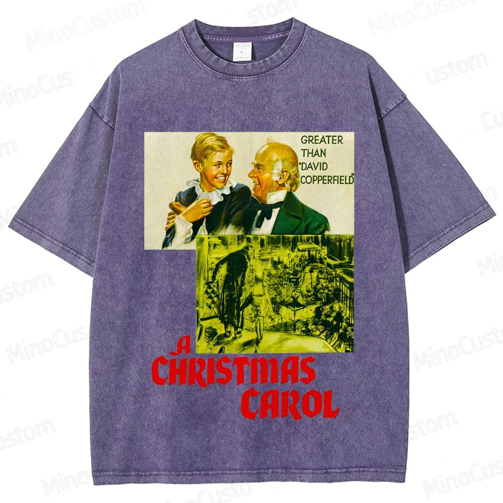 A Christmas Carol Retro Fantasy Drama Graphic Washed Vintage T-Shirt