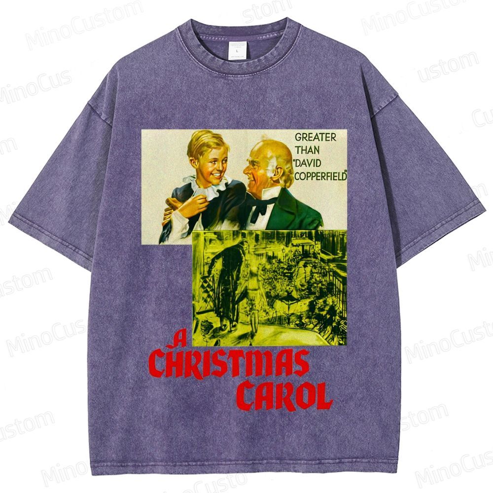 A Christmas Carol Retro Fantasy Drama Graphic Washed Vintage T-Shirt