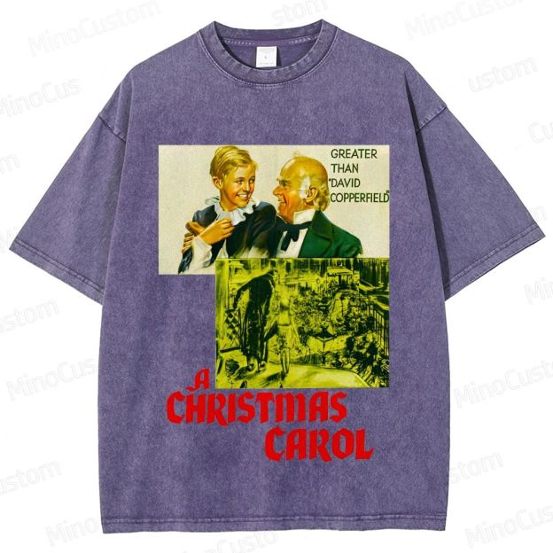 A Christmas Carol Retro Fantasy Drama Graphic Washed Vintage T-Shirt