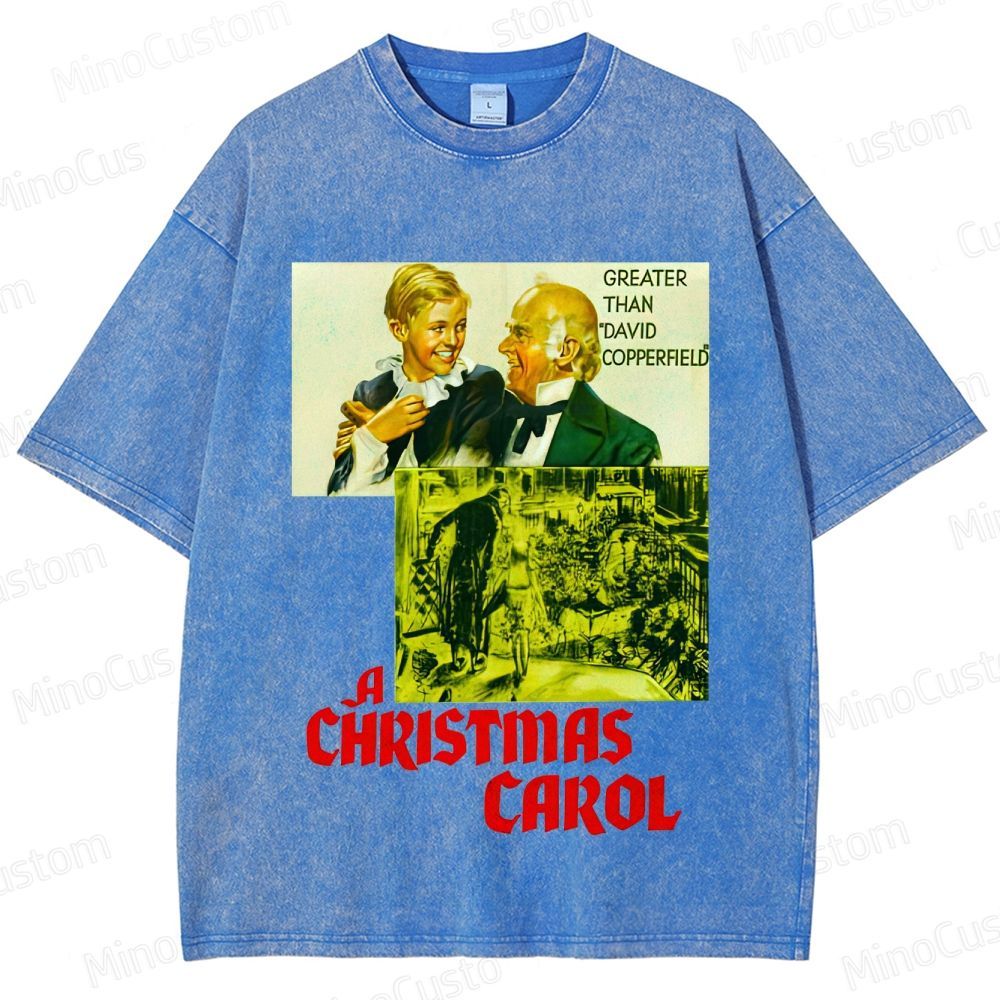 A Christmas Carol Retro Fantasy Drama Graphic Washed Vintage T-Shirt
