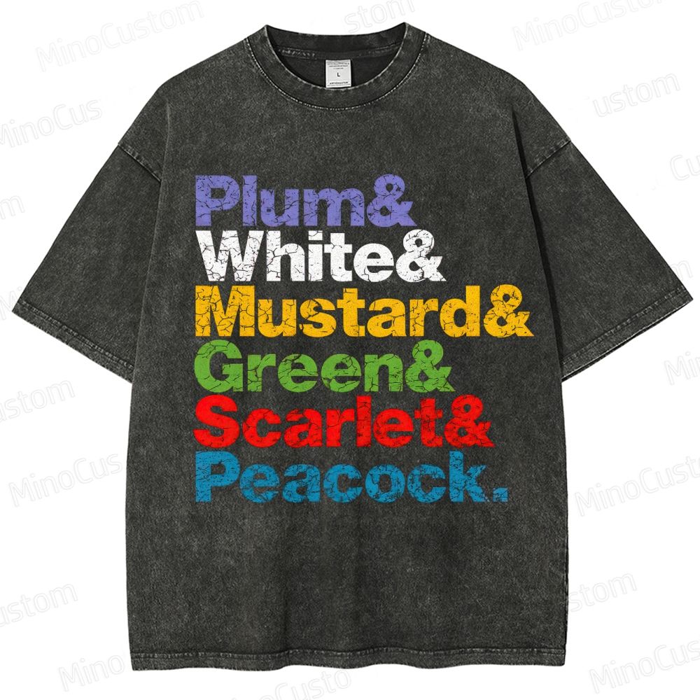 Clue Retro Mystery Comedy Graphic Washed Vintage T-Shirt