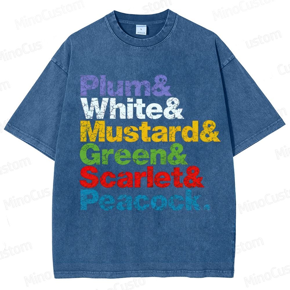 Clue Retro Mystery Comedy Graphic Washed Vintage T-Shirt