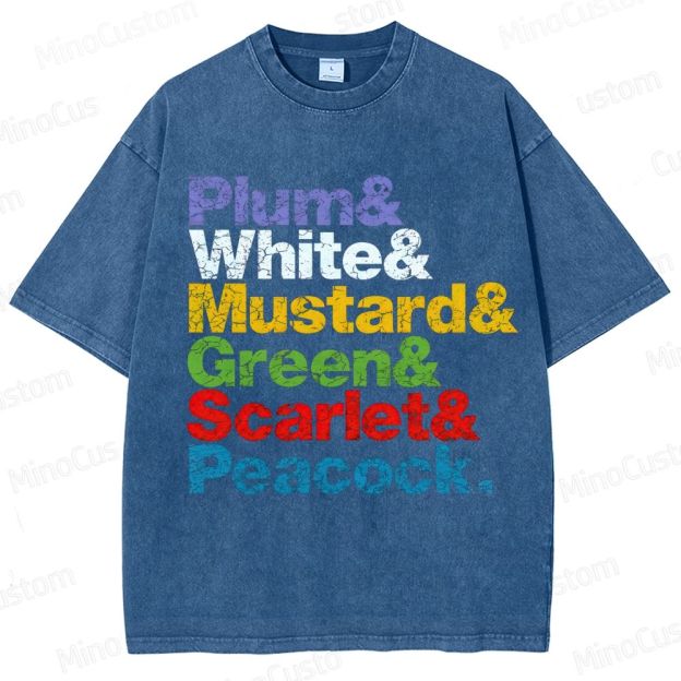 Clue Retro Mystery Comedy Graphic Washed Vintage T-Shirt