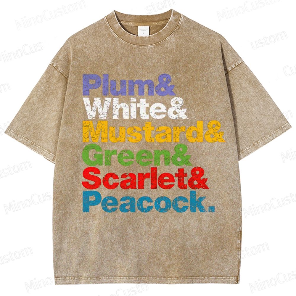 Clue Retro Mystery Comedy Graphic Washed Vintage T-Shirt