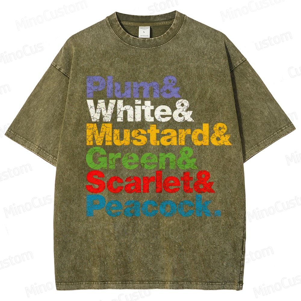 Clue Retro Mystery Comedy Graphic Washed Vintage T-Shirt