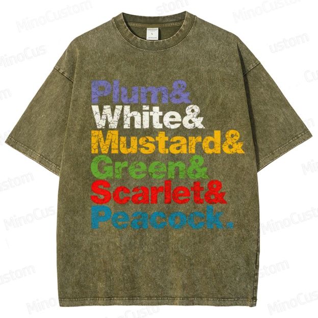 Clue Retro Mystery Comedy Graphic Washed Vintage T-Shirt