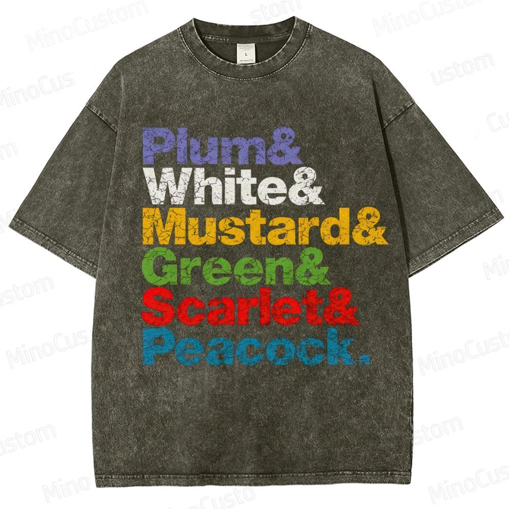 Clue Retro Mystery Comedy Graphic Washed Vintage T-Shirt