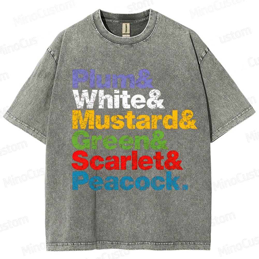 Clue Retro Mystery Comedy Graphic Washed Vintage T-Shirt