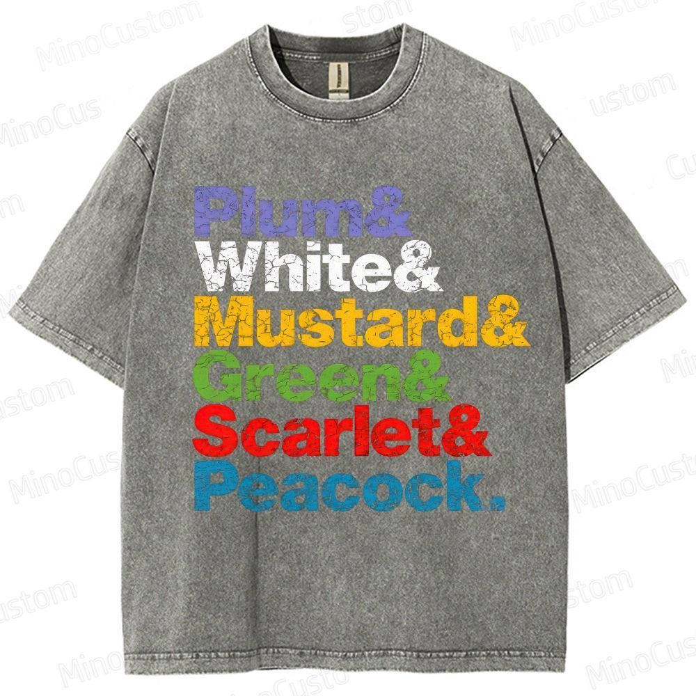 Clue Retro Mystery Comedy Graphic Washed Vintage T-Shirt