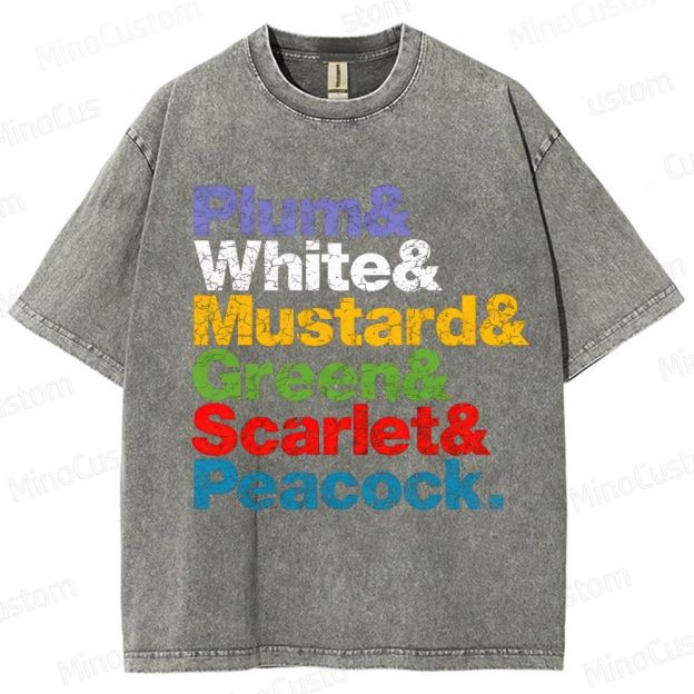 Clue Retro Mystery Comedy Graphic Washed Vintage T-Shirt