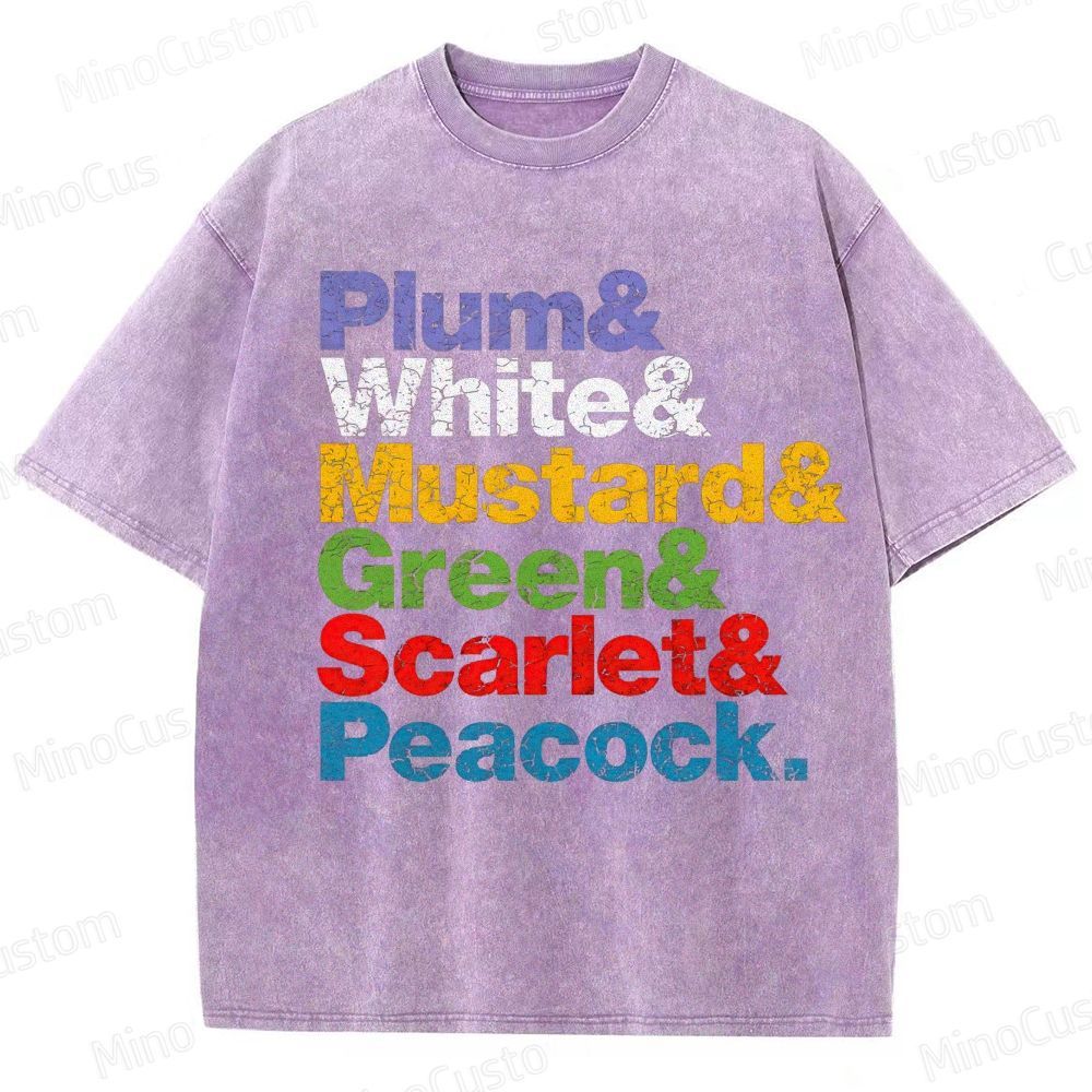 Clue Retro Mystery Comedy Graphic Washed Vintage T-Shirt