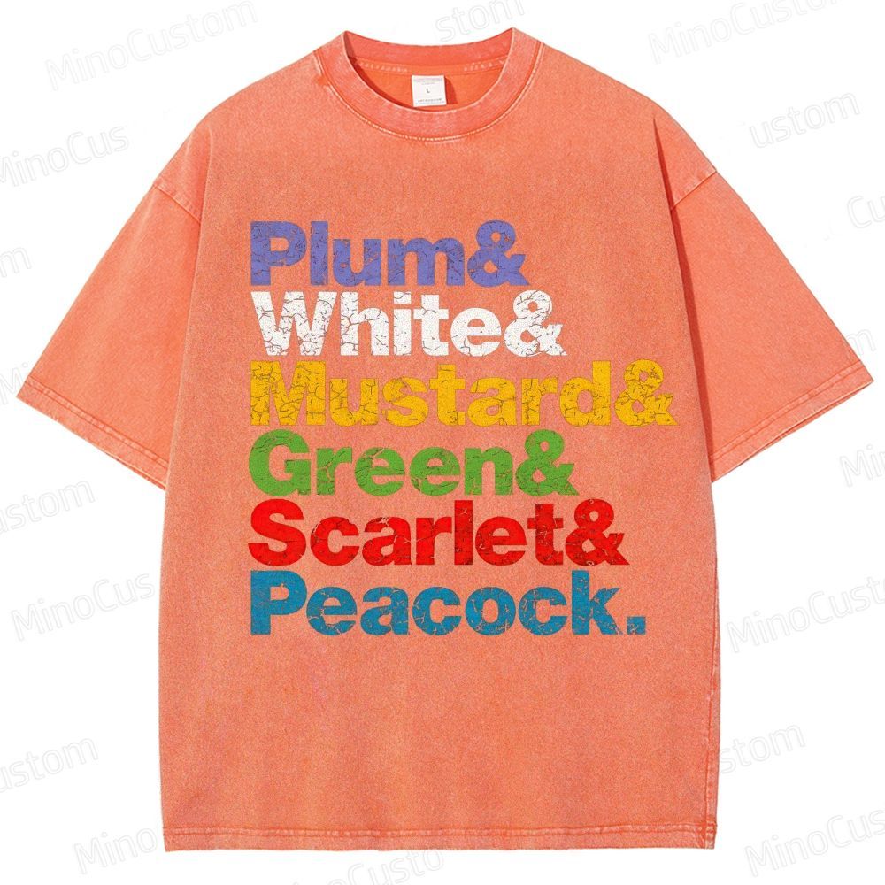 Clue Retro Mystery Comedy Graphic Washed Vintage T-Shirt