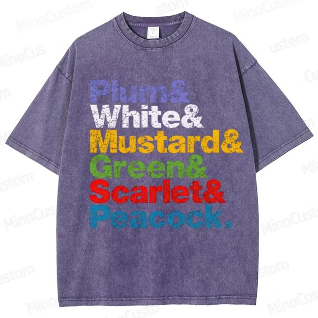 Clue Retro Mystery Comedy Graphic Washed Vintage T-Shirt