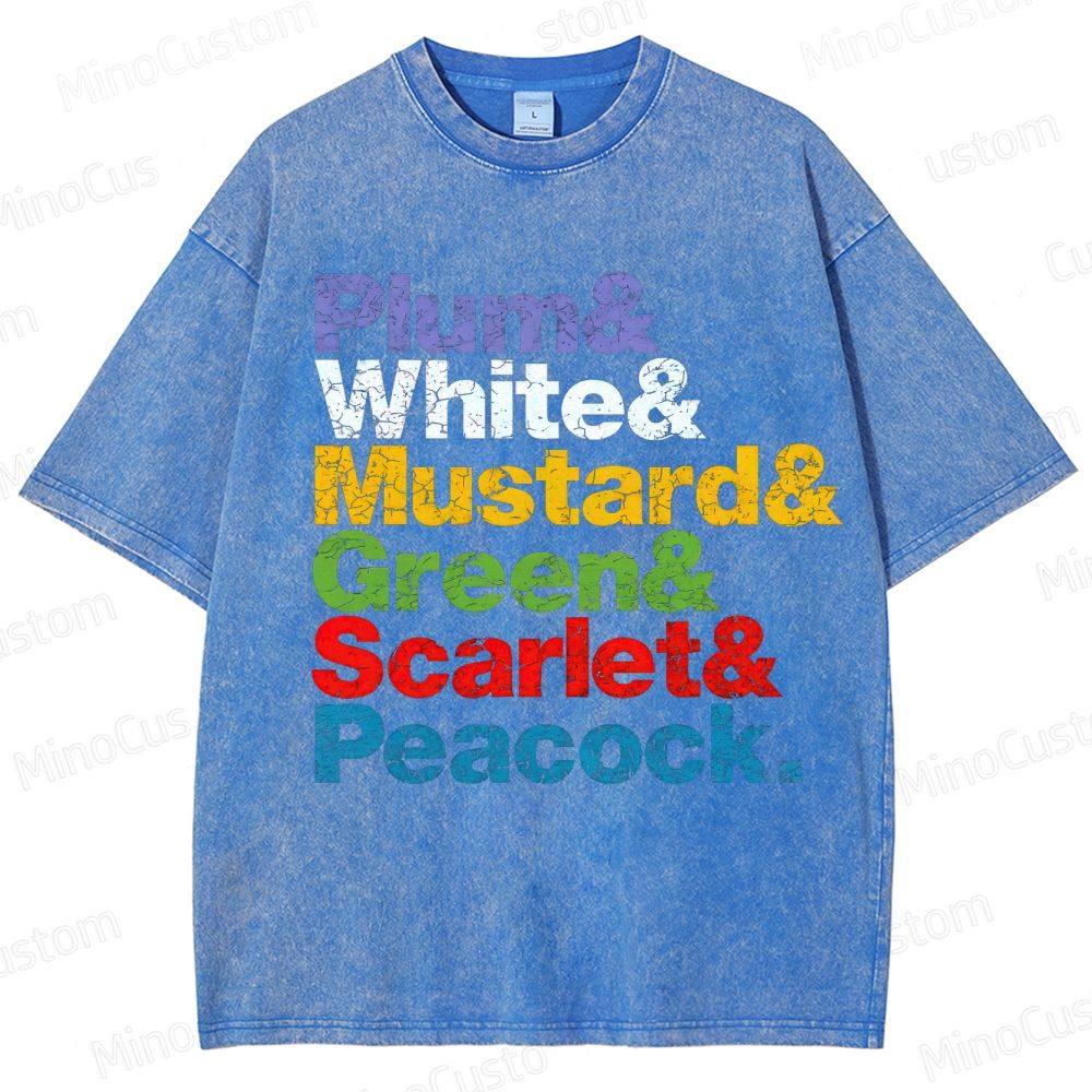 Clue Retro Mystery Comedy Graphic Washed Vintage T-Shirt