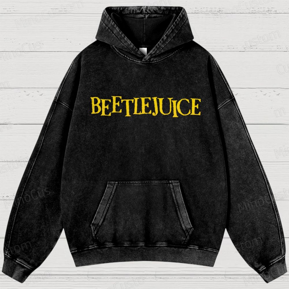 Beetlejuice Retro Comedy Fantasy Graphic Washed Vintage Hoodie