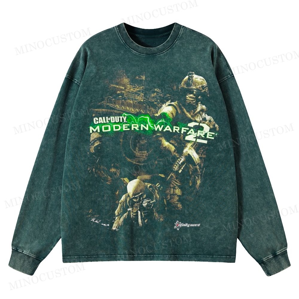 Call of Duty Modern Warfare 2 Vintage Crewneck Washed Sweatshirt 