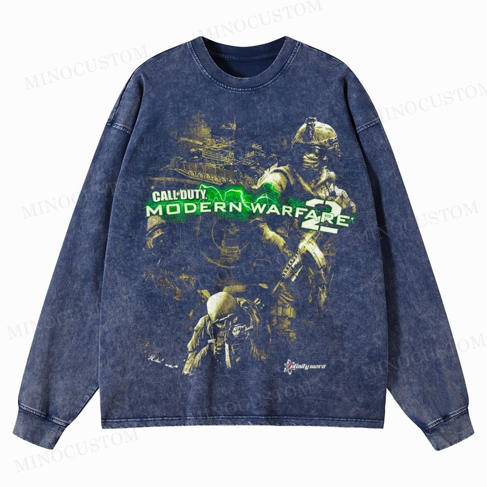 Call of Duty Modern Warfare 2 Vintage Crewneck Washed Sweatshirt 