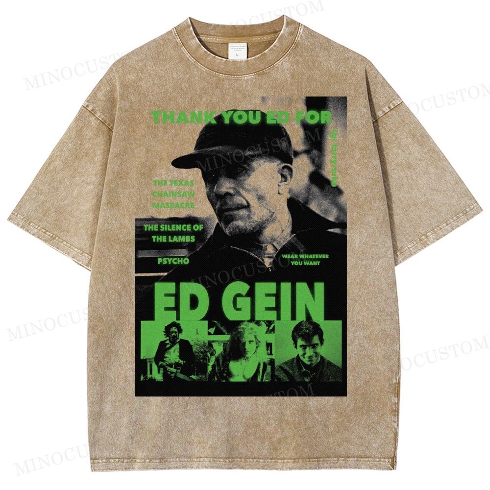 Ed Gein True Crime Washed T-Shirt 