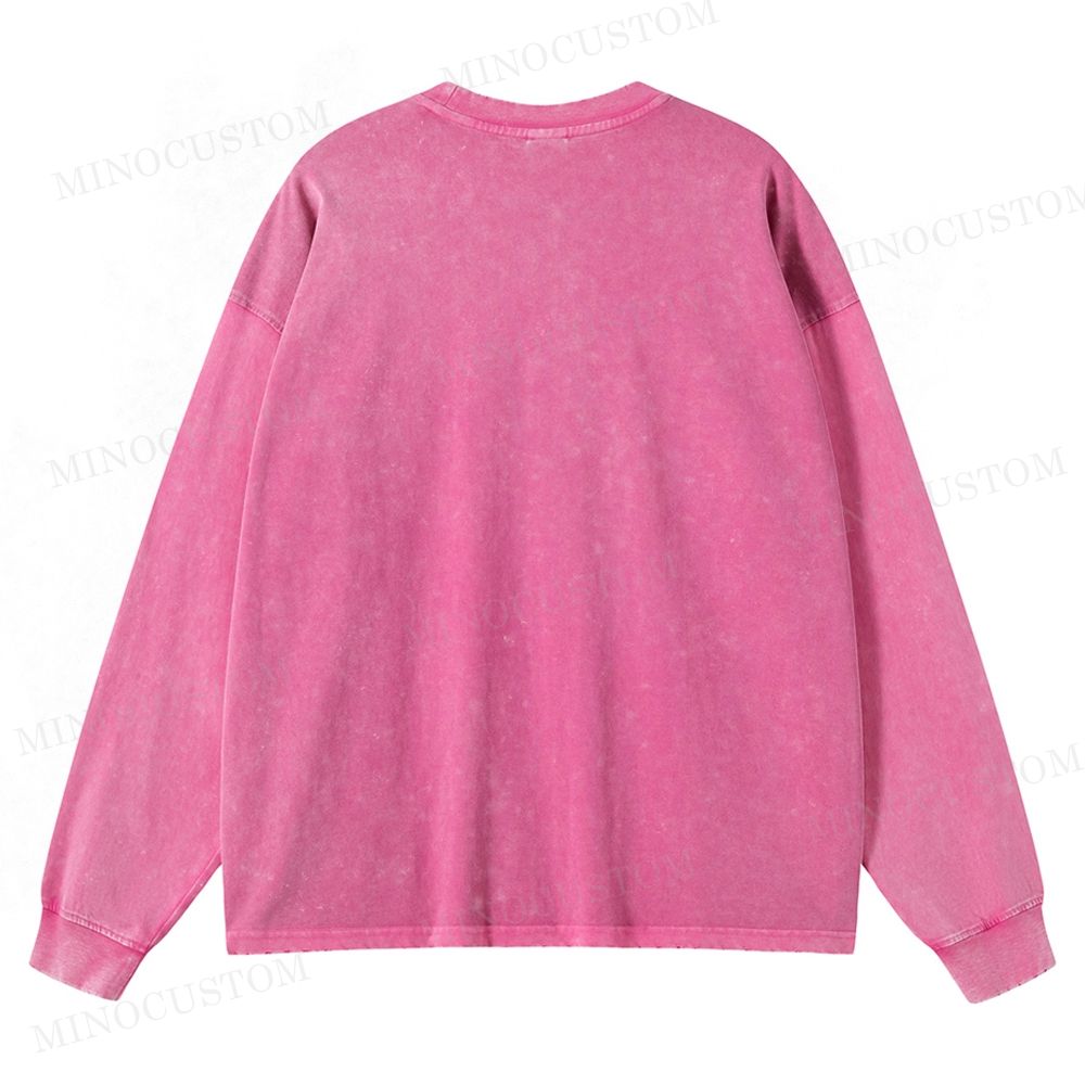 The Polar Express Christmas Fantasy "The Bell Still Rings" Retro Graphic Washed Long-Sleeved T-Shirt