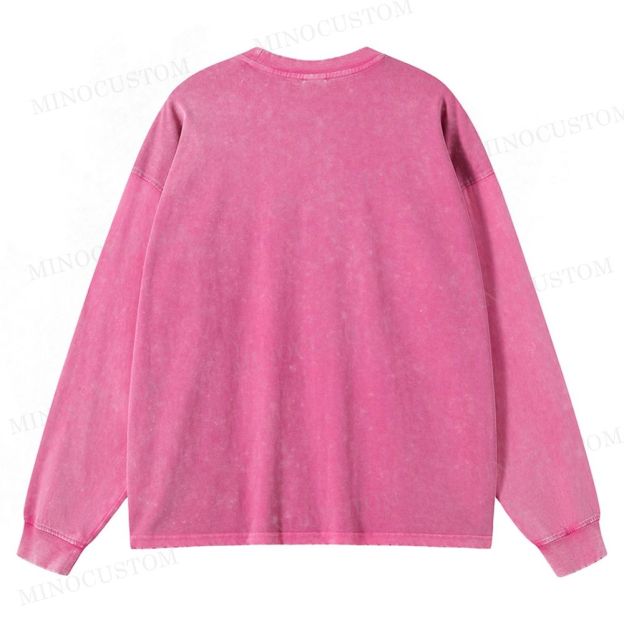 The Polar Express Christmas Fantasy "The Bell Still Rings" Retro Graphic Washed Long-Sleeved T-Shirt