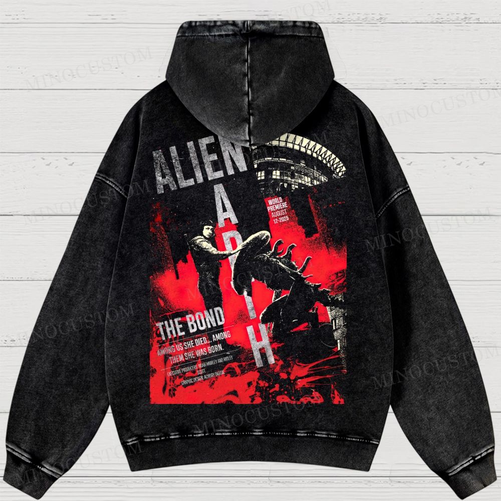Alien Apih Vintage Washed Hoodies 