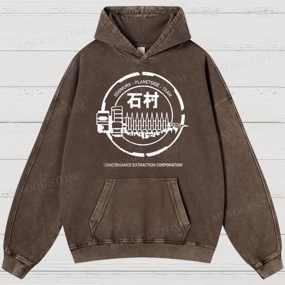 Dead Space Ishimura Concordance Extraction Corporation Washed Hoodies 