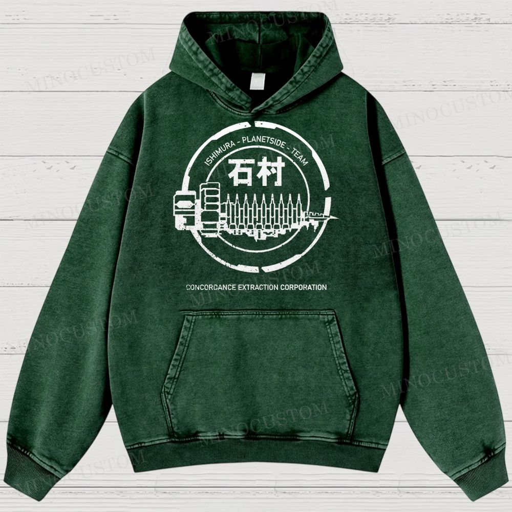 Dead Space Ishimura Concordance Extraction Corporation Washed Hoodies 