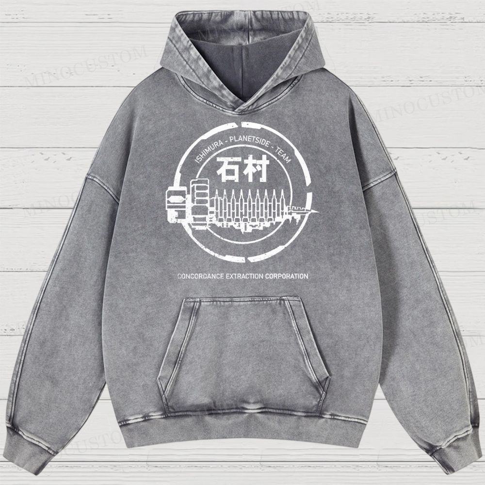 Dead Space Ishimura Concordance Extraction Corporation Washed Hoodies 