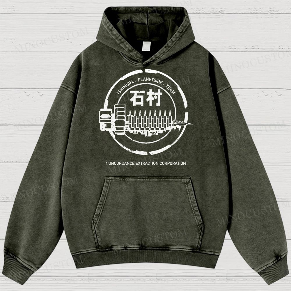 Dead Space Ishimura Concordance Extraction Corporation Washed Hoodies 