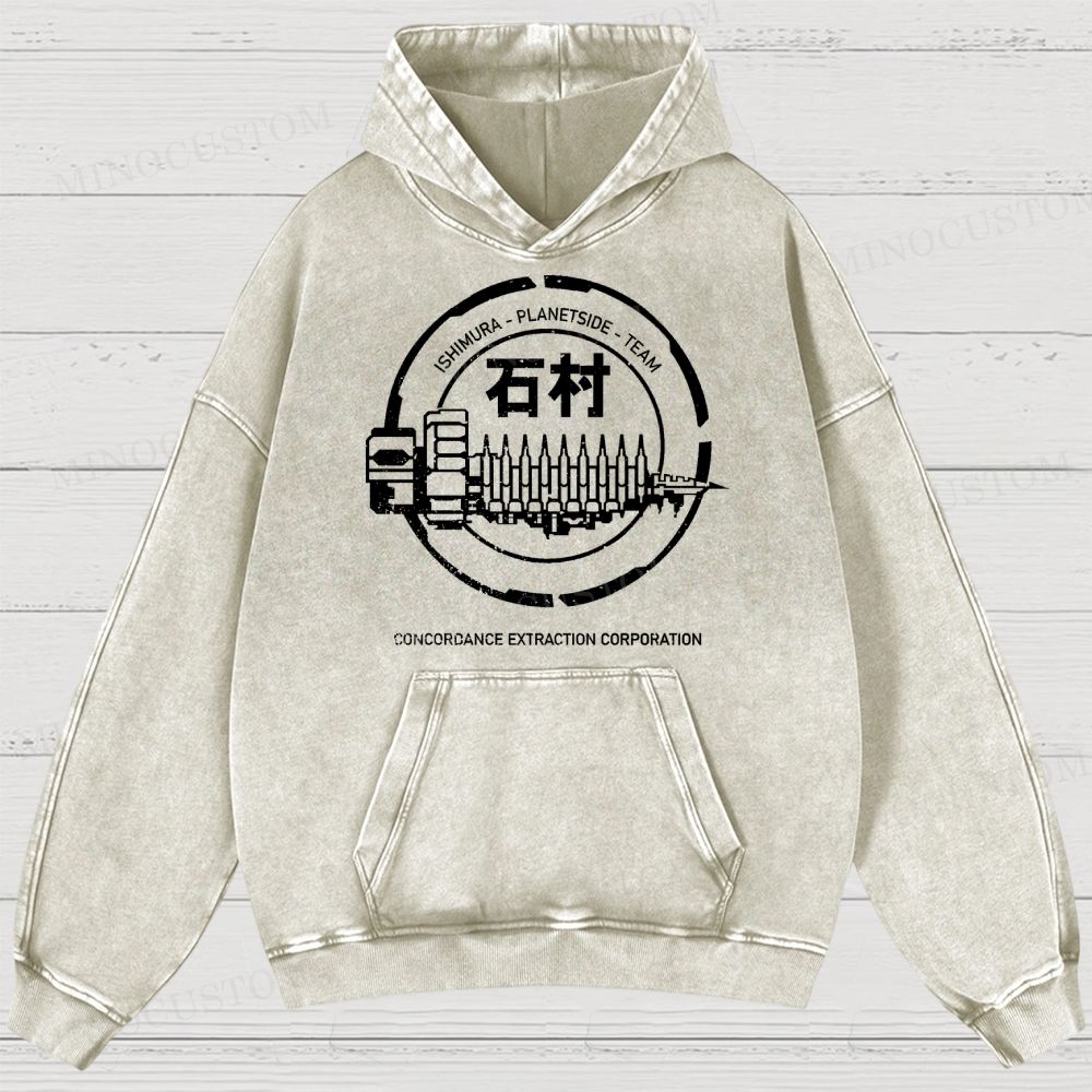 Dead Space Ishimura Concordance Extraction Corporation Washed Hoodies 