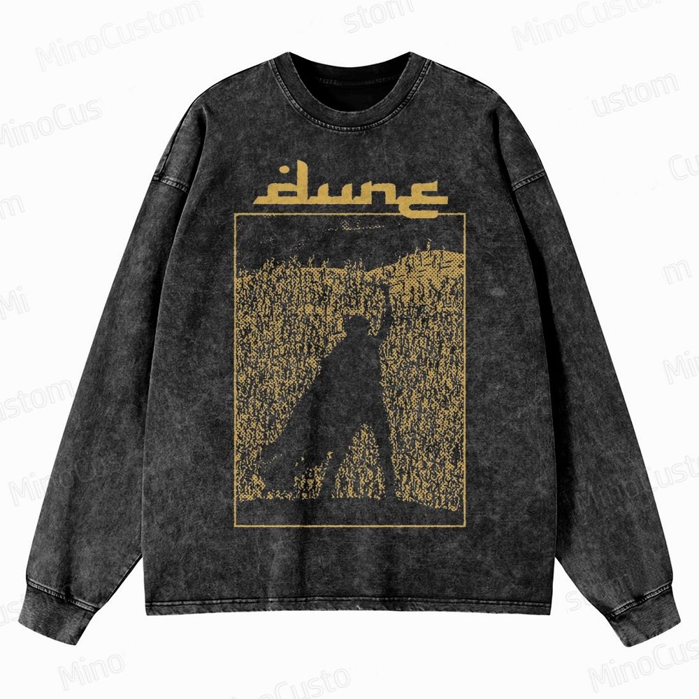 Dune Retro Sci-Fi Epic Graphic Washed Vintage Long Sleeve Shirt