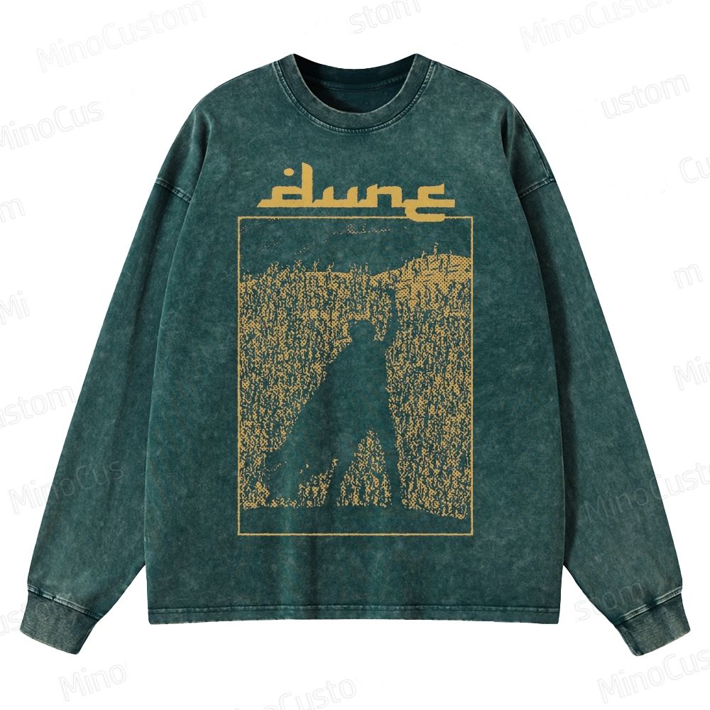 Dune Retro Sci-Fi Epic Graphic Washed Vintage Long Sleeve Shirt