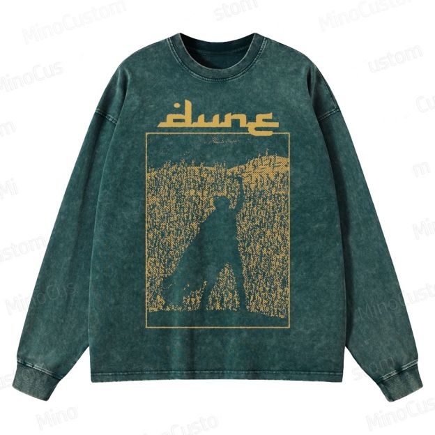 Dune Retro Sci-Fi Epic Graphic Washed Vintage Long Sleeve Shirt