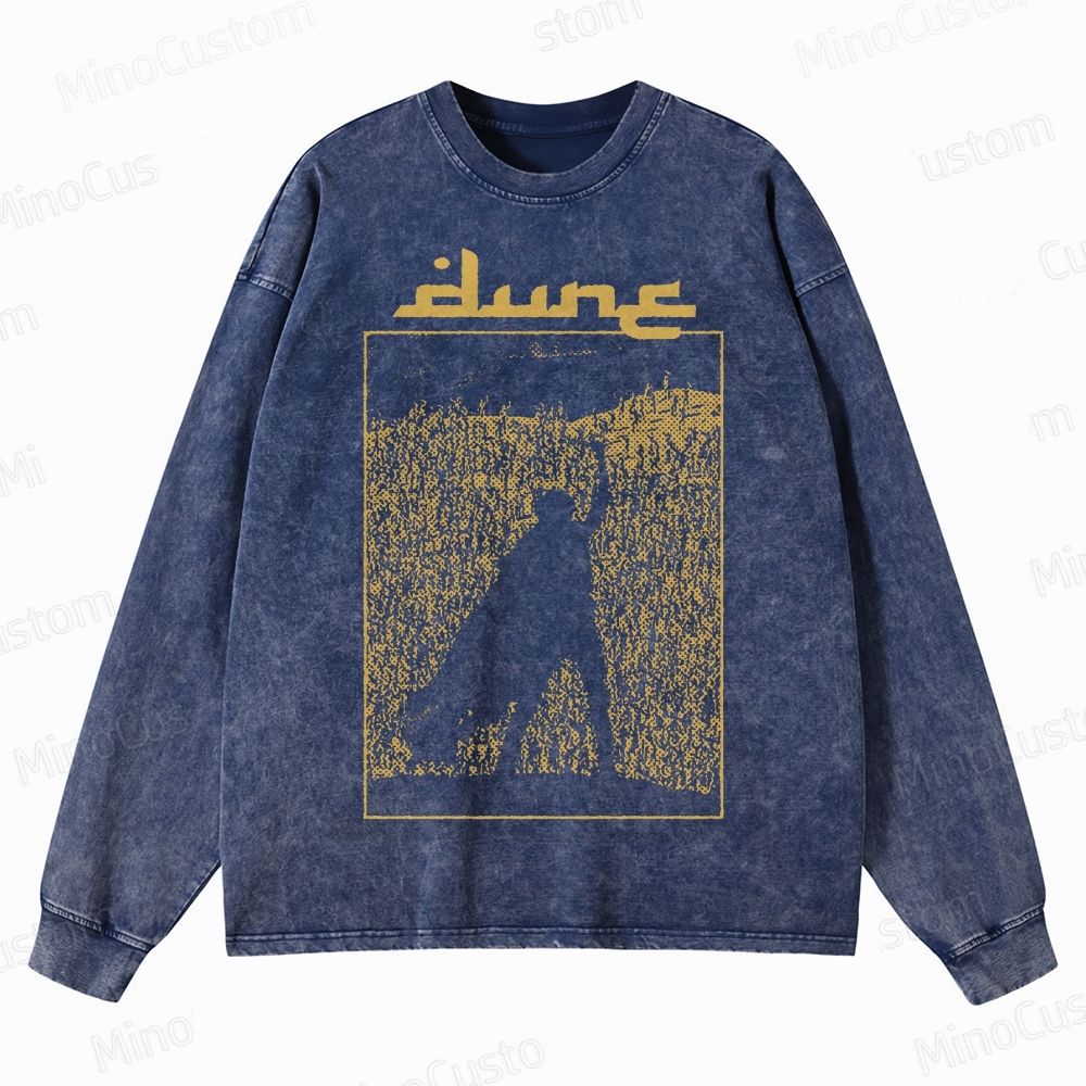 Dune Retro Sci-Fi Epic Graphic Washed Vintage Long Sleeve Shirt