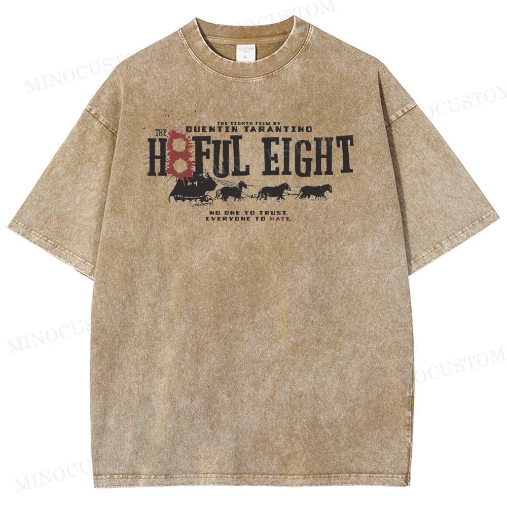 The Hateful Eight Retro Western Crime Graphic Washed Vintage T-Shirt