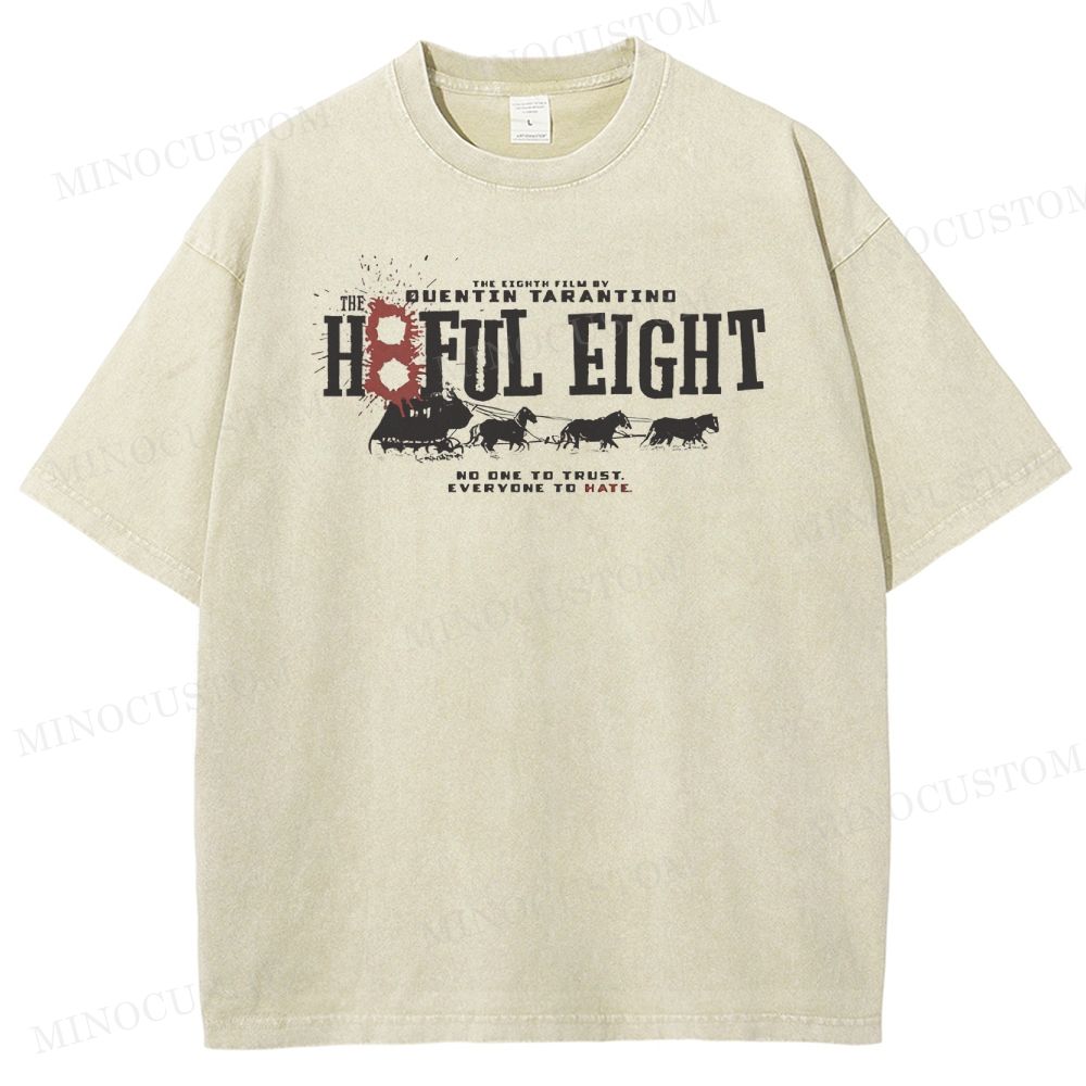 The Hateful Eight Retro Western Crime Graphic Washed Vintage T-Shirt