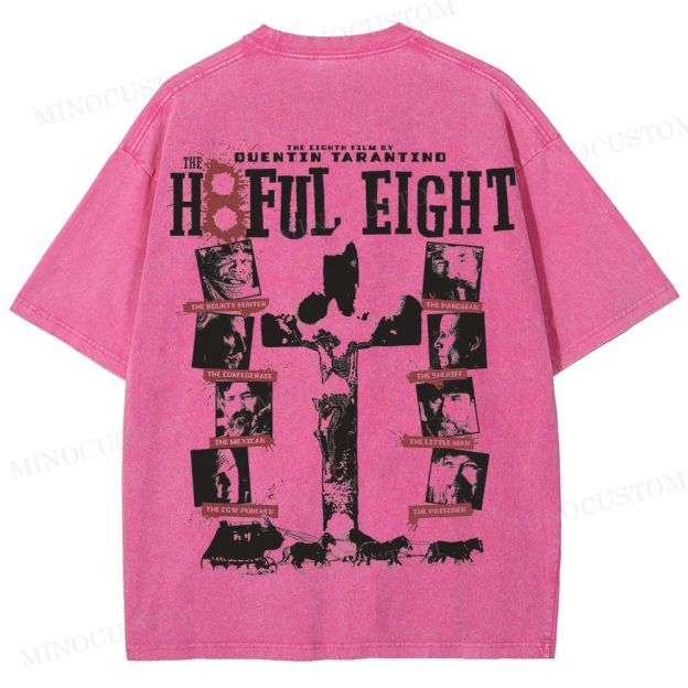 The Hateful Eight Retro Western Crime Graphic Washed Vintage T-Shirt