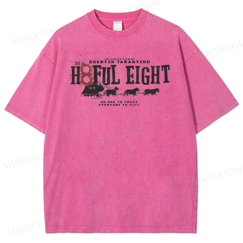 The Hateful Eight Retro Western Crime Graphic Washed Vintage T-Shirt