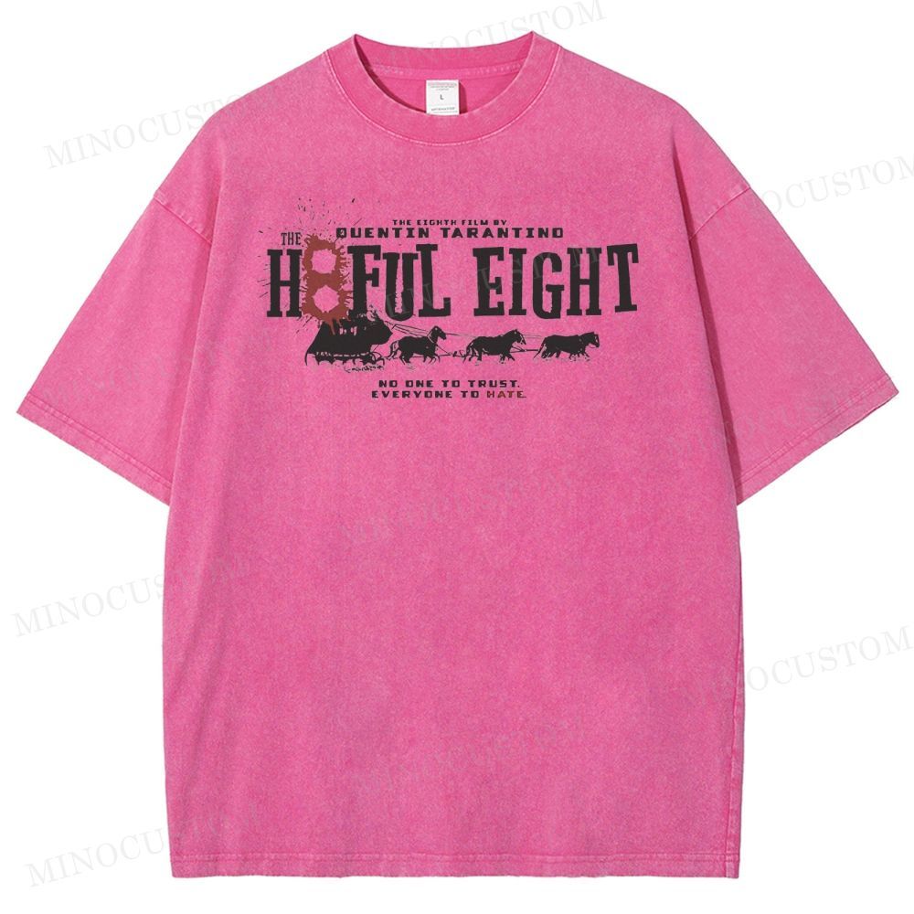 The Hateful Eight Retro Western Crime Graphic Washed Vintage T-Shirt