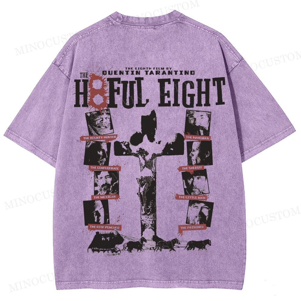 The Hateful Eight Retro Western Crime Graphic Washed Vintage T-Shirt