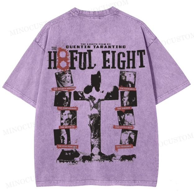 The Hateful Eight Retro Western Crime Graphic Washed Vintage T-Shirt