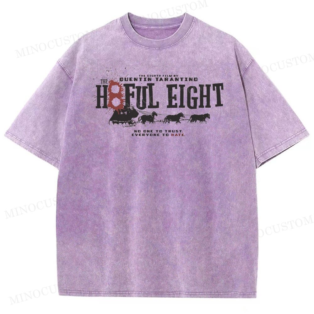 The Hateful Eight Retro Western Crime Graphic Washed Vintage T-Shirt