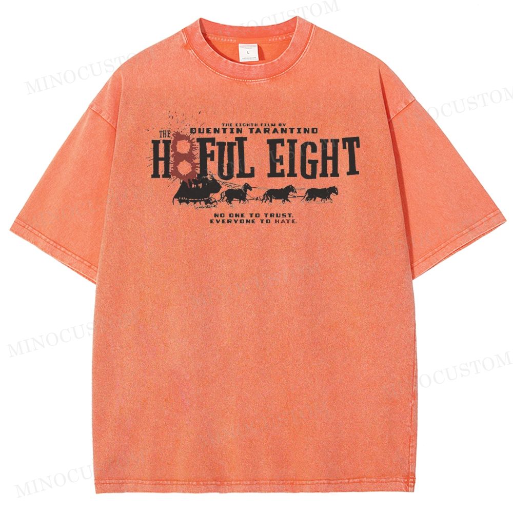 The Hateful Eight Retro Western Crime Graphic Washed Vintage T-Shirt