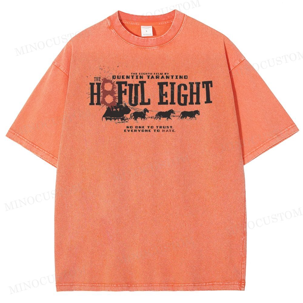 The Hateful Eight Retro Western Crime Graphic Washed Vintage T-Shirt