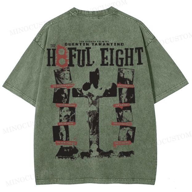The Hateful Eight Retro Western Crime Graphic Washed Vintage T-Shirt
